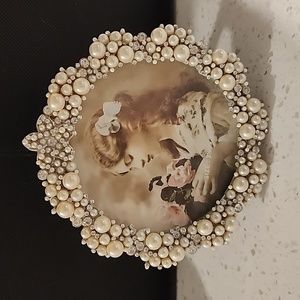 COPY - JEWELED PICTURE FRAME, 3.5X5.5 SIMULATED PEARL